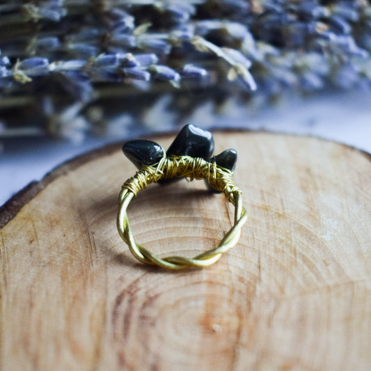 Obsidian Wire Wrap Ring