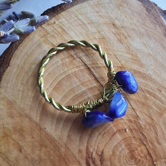 Lapis Lazuli Wire Wrap Ring