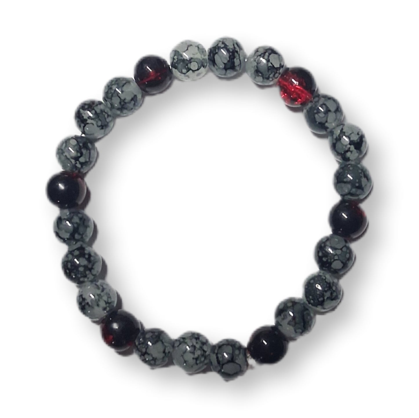 Blood Moon Glass Bead Bracelet