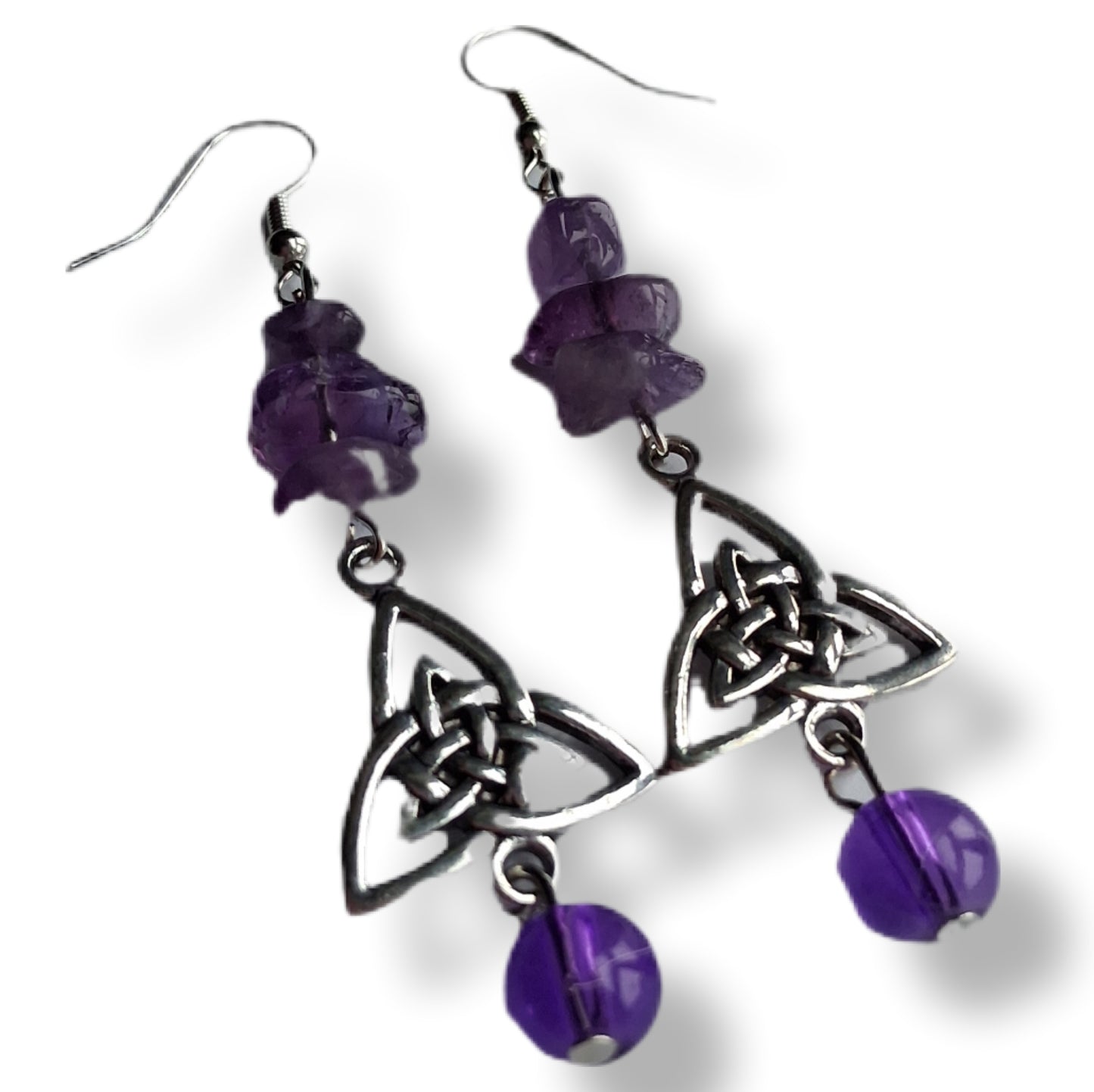 Trinity Knot Amethyst Earrings