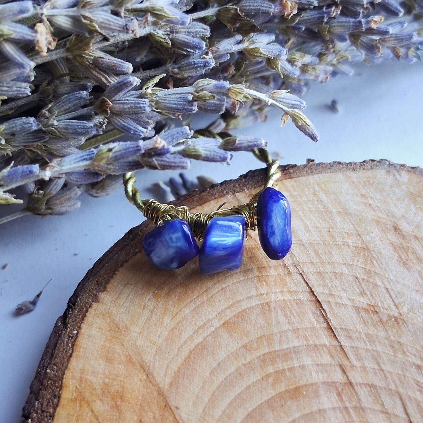 Lapis Lazuli Wire Wrap Ring