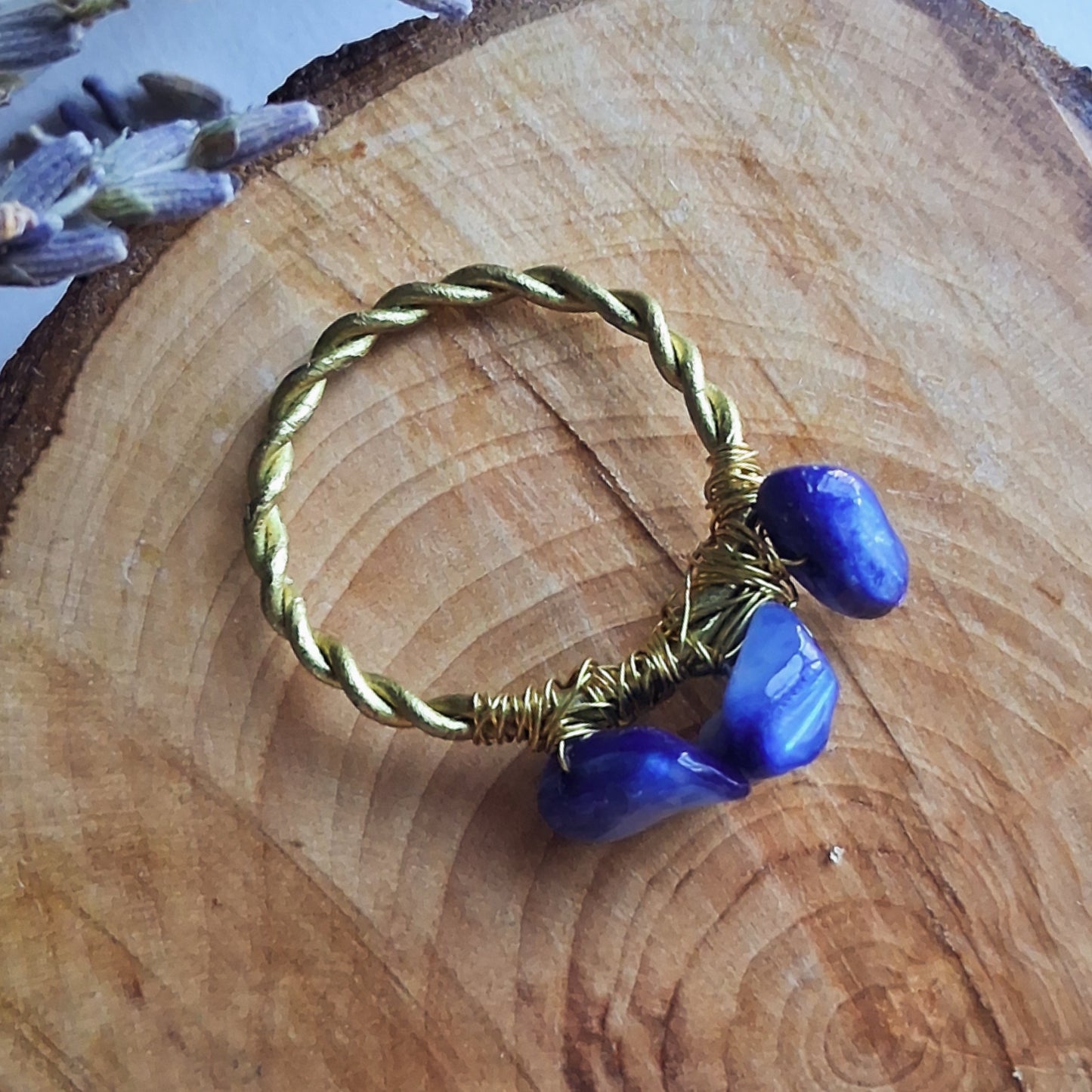 Lapis Lazuli Wire Wrap Ring