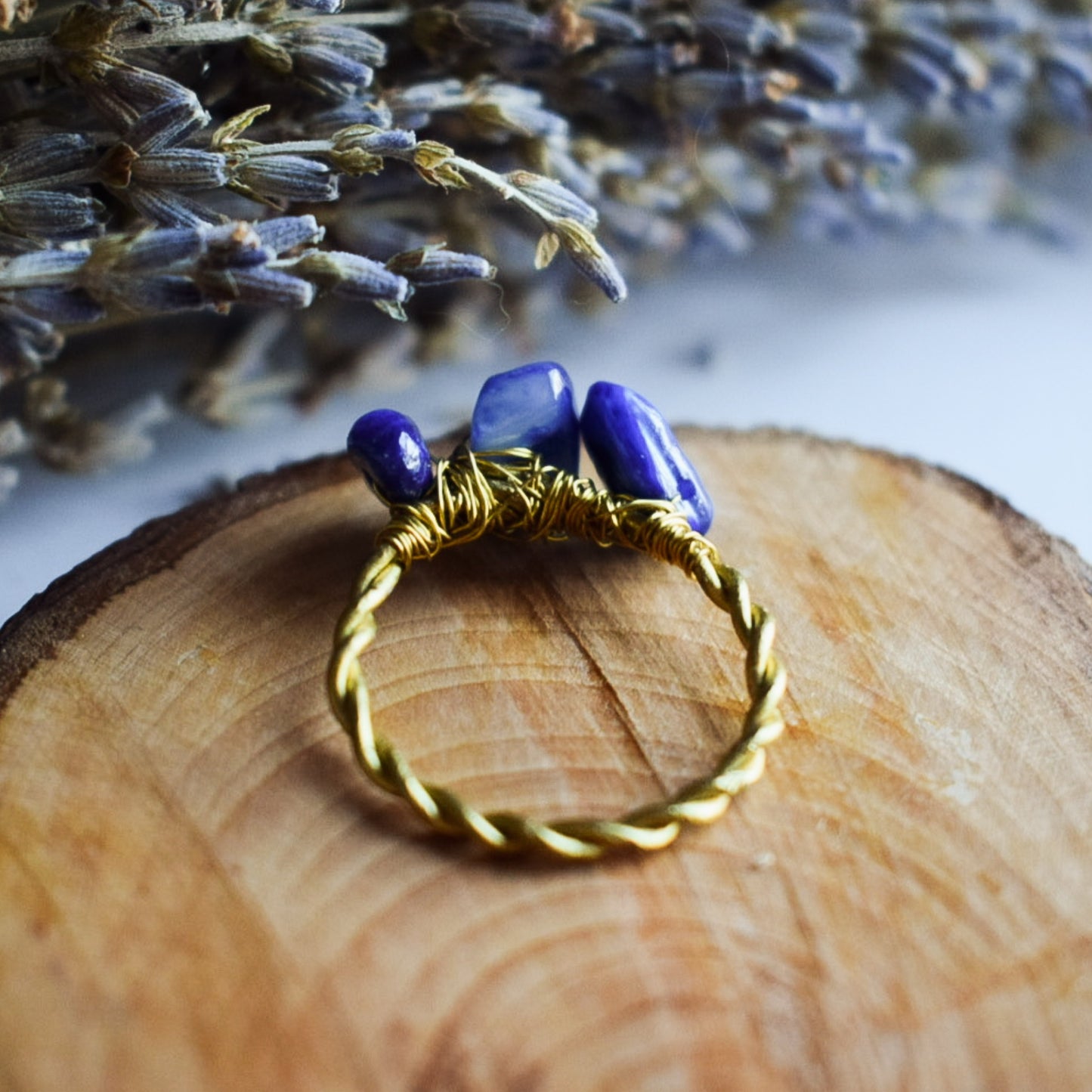 Lapis Lazuli Wire Wrap Ring