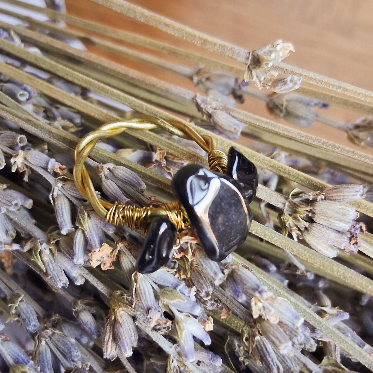 Obsidian Wire Wrap Ring