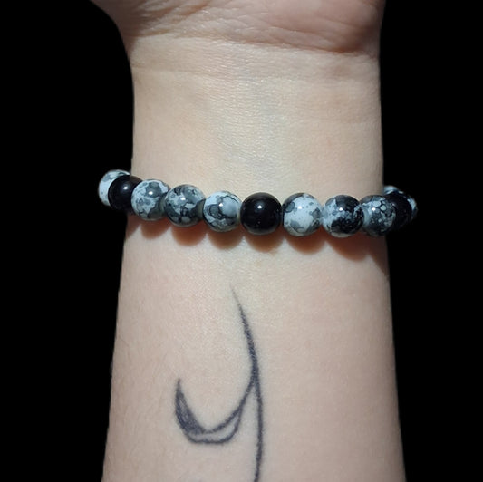 Full Moon Glass Bead Bracelet