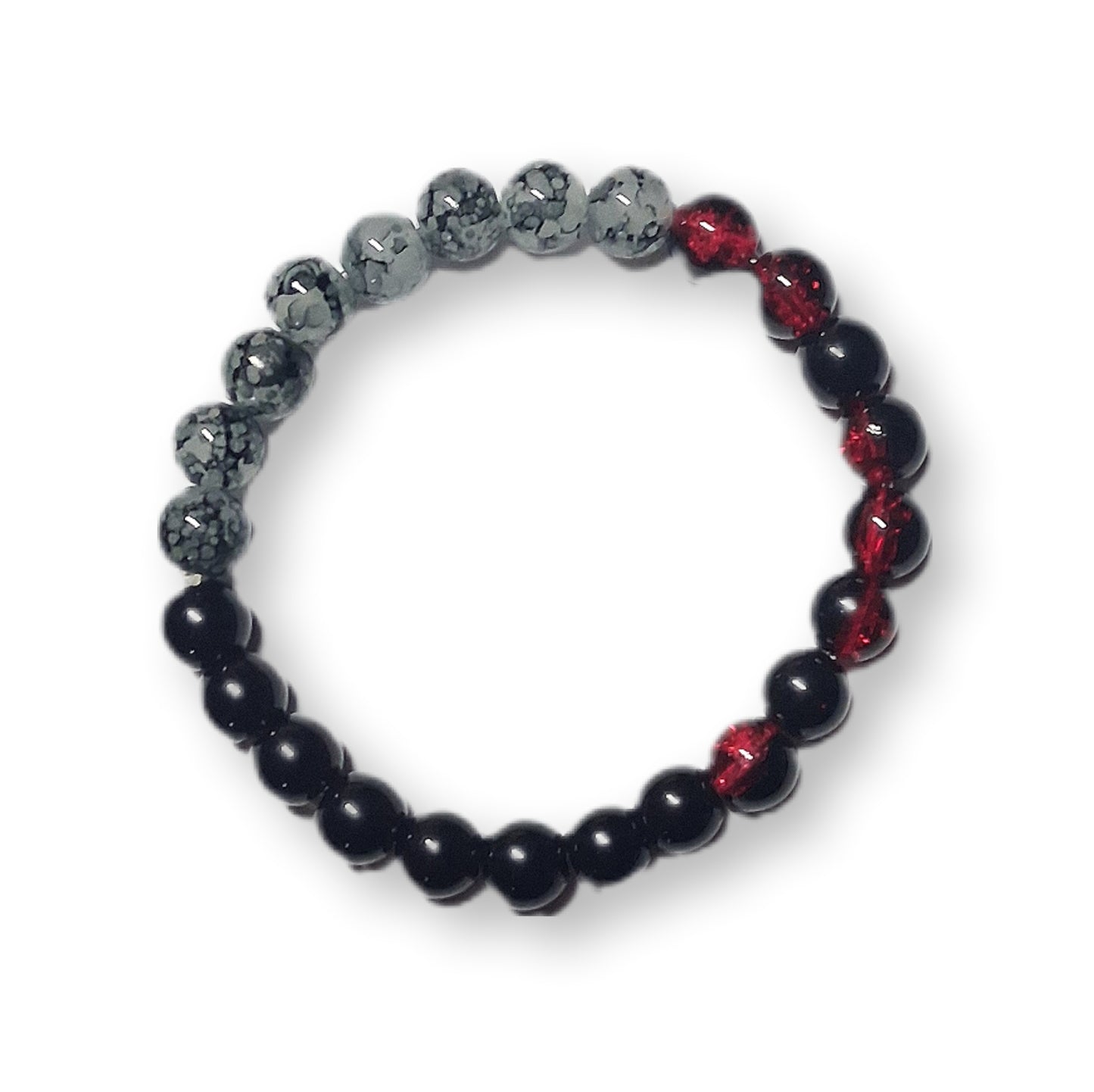 Blood Trinity Glass Bead Bracelet