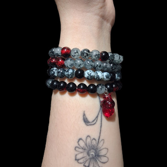 Bloody Valentine Glass Bead Bracelet